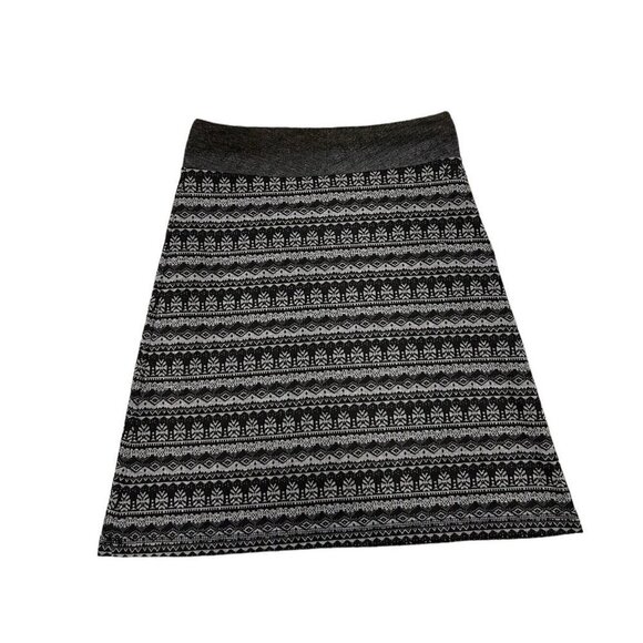 Kavu Black Gray Fair Isle Knit Skater Skirt Large - Picture 6 of 6